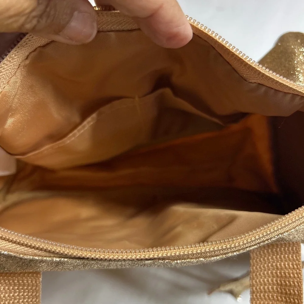 Bixbee Sparkalicious Duffle Bag Kids Gold Glitter Travel Dance Bag Cheer Gym